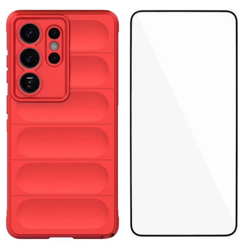 For Samsung Galaxy S26 Ultra TPU Case WANLONFENG HD Series Anti Slip Phone Cover with Tempered Glass