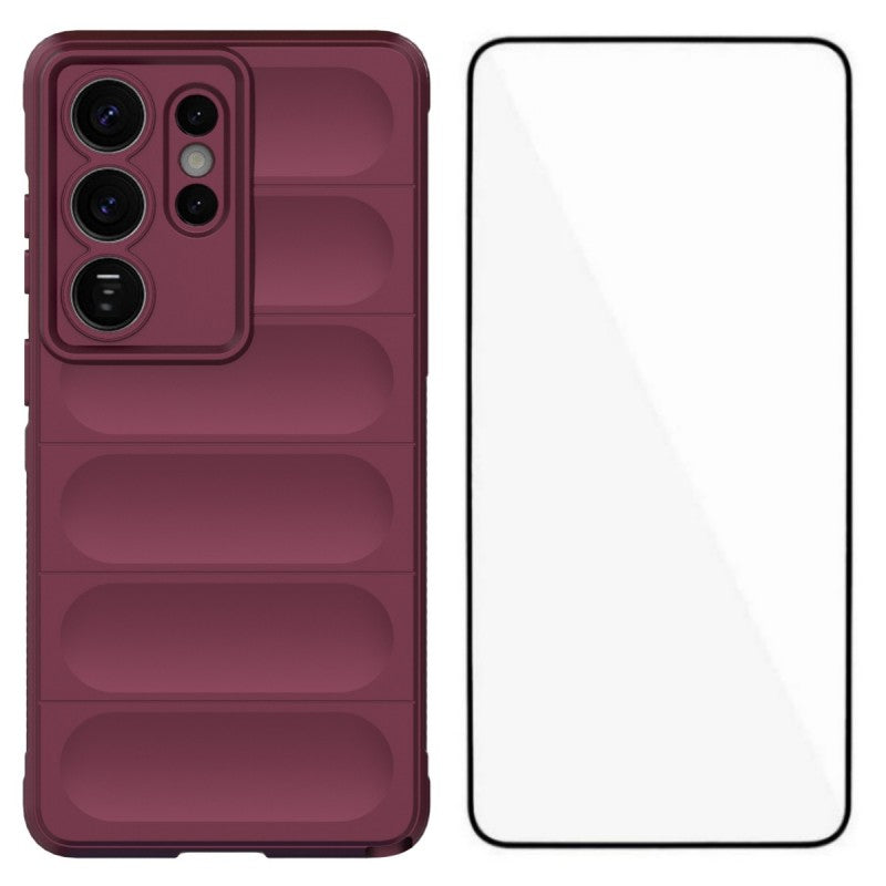 Funda de TPU WANLONFENG HD Series antideslizante para Samsung Galaxy S26 Ultra con cristal templado