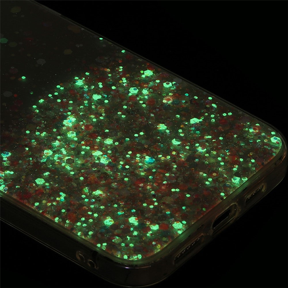 For iPhone 17 Case Sparkle Sequins Luminous Epoxy TPU Phone Cover