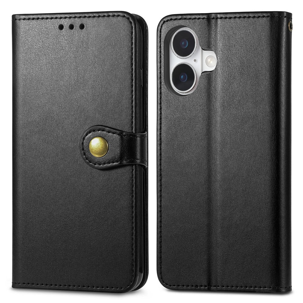 For iPhone 17 Case Wallet Stand Leather Phone Cover with Wrist Strap