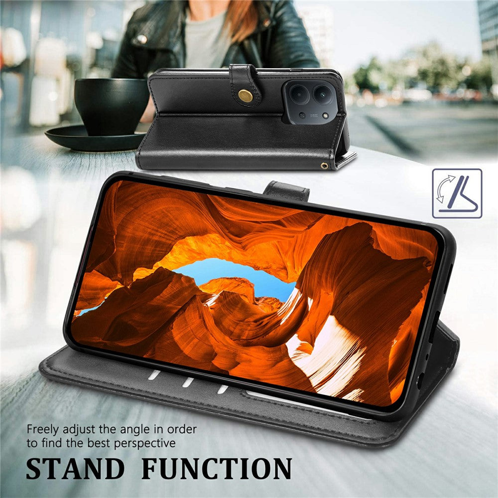 For iPhone 17 Case Wallet Stand Leather Phone Cover with Wrist Strap