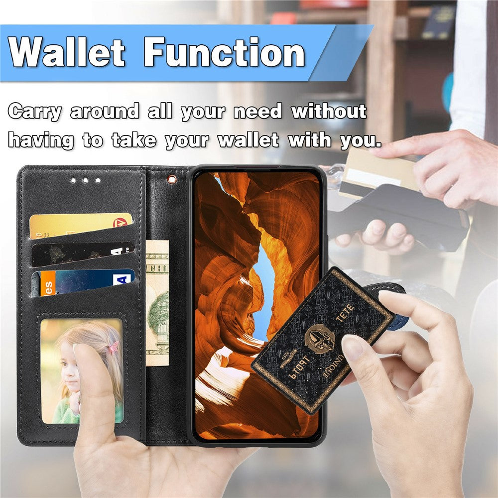 For iPhone 17 Case Wallet Stand Leather Phone Cover with Wrist Strap