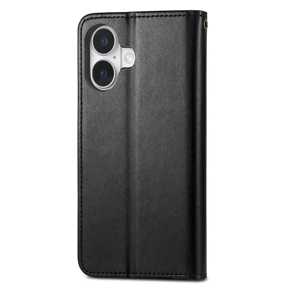 For iPhone 17 Case Wallet Stand Leather Phone Cover with Wrist Strap