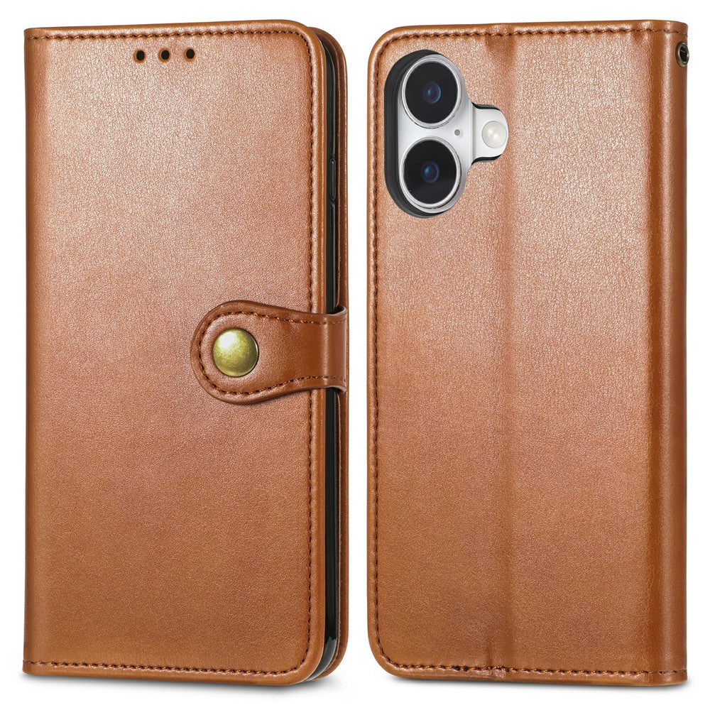 For iPhone 17 Case Wallet Stand Leather Phone Cover with Wrist Strap