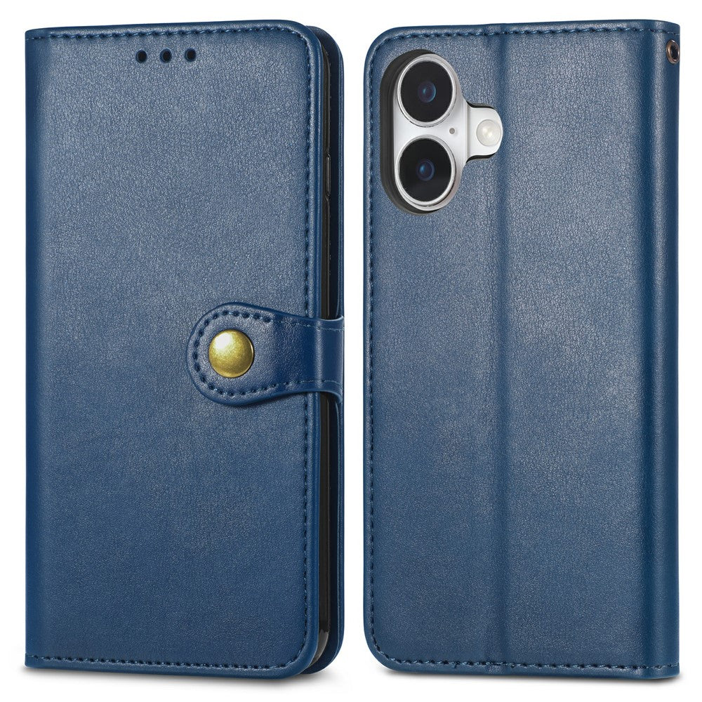 For iPhone 17 Case Wallet Stand Leather Phone Cover with Wrist Strap