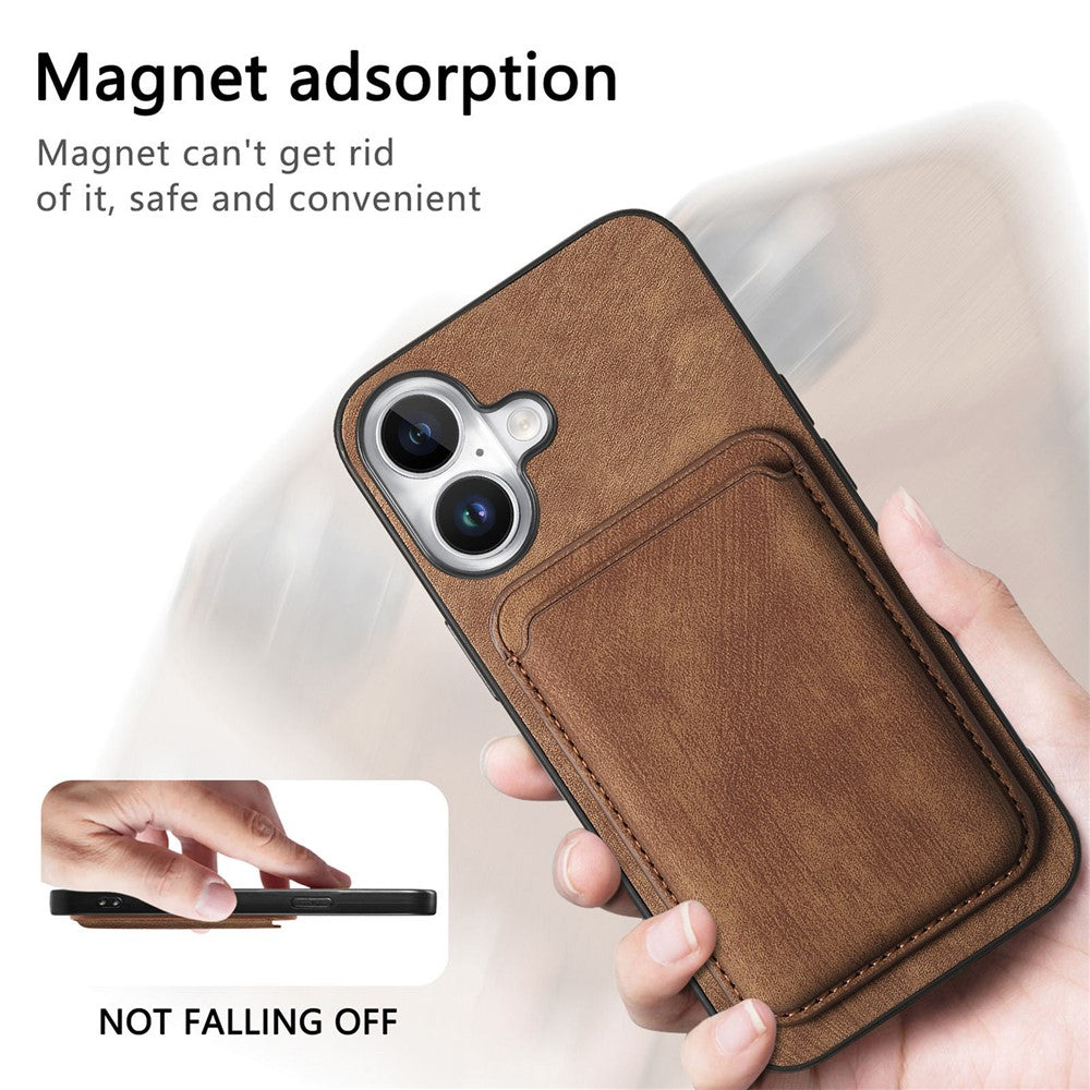 For iPhone 17 Case Retro Leather + TPU Phone Cover with Detachable Card Slot
