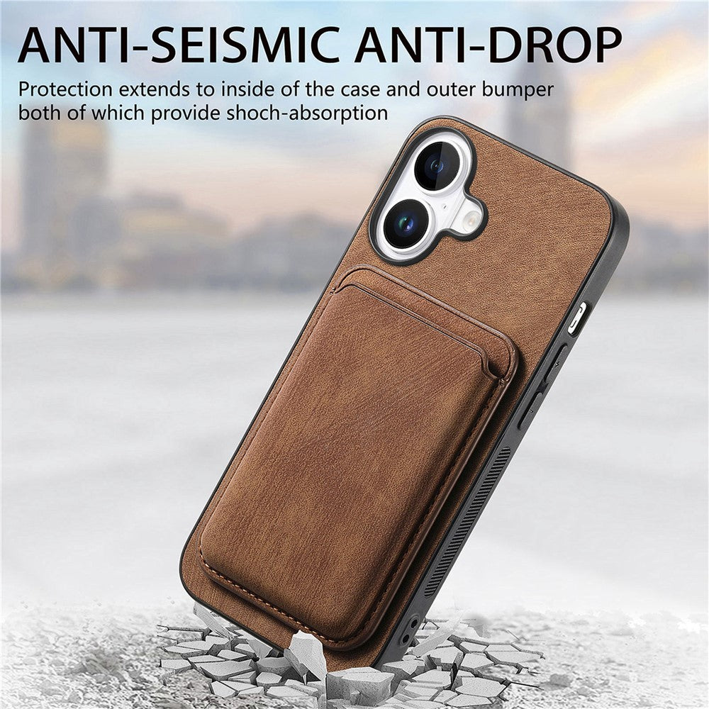 For iPhone 17 Case Retro Leather + TPU Phone Cover with Detachable Card Slot