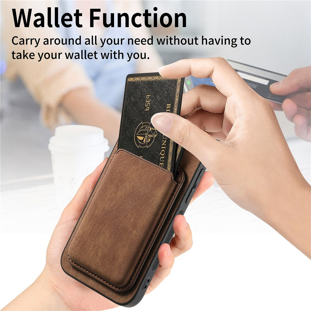 For iPhone 17 Case Retro Leather + TPU Phone Cover with Detachable Card Slot