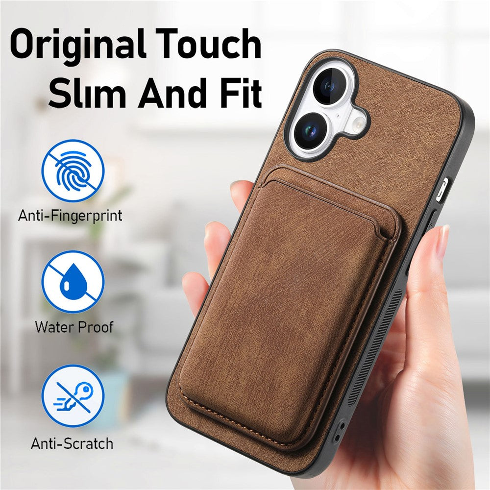 For iPhone 17 Case Retro Leather + TPU Phone Cover with Detachable Card Slot