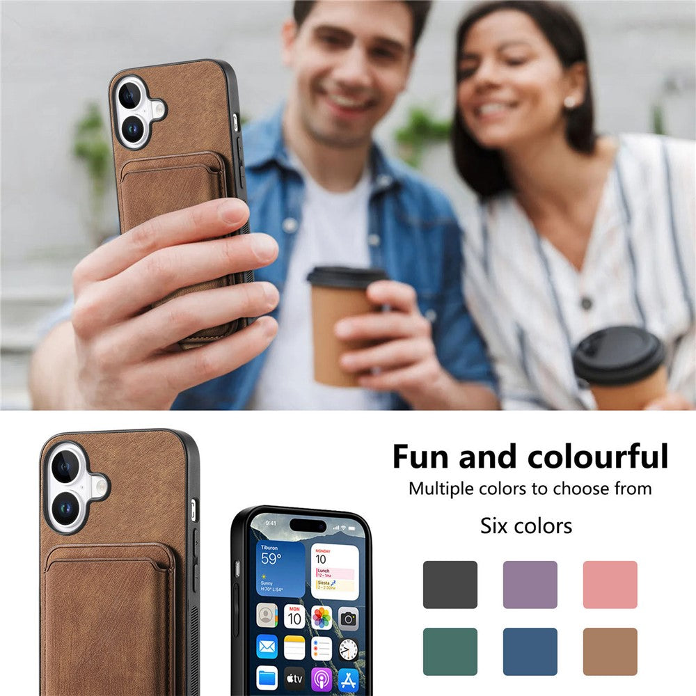 For iPhone 17 Case Retro Leather + TPU Phone Cover with Detachable Card Slot