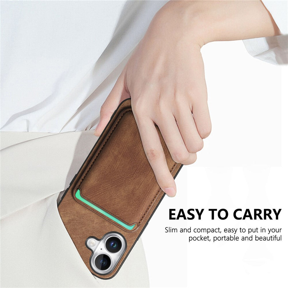 For iPhone 17 Case Retro Leather + TPU Phone Cover with Detachable Card Slot