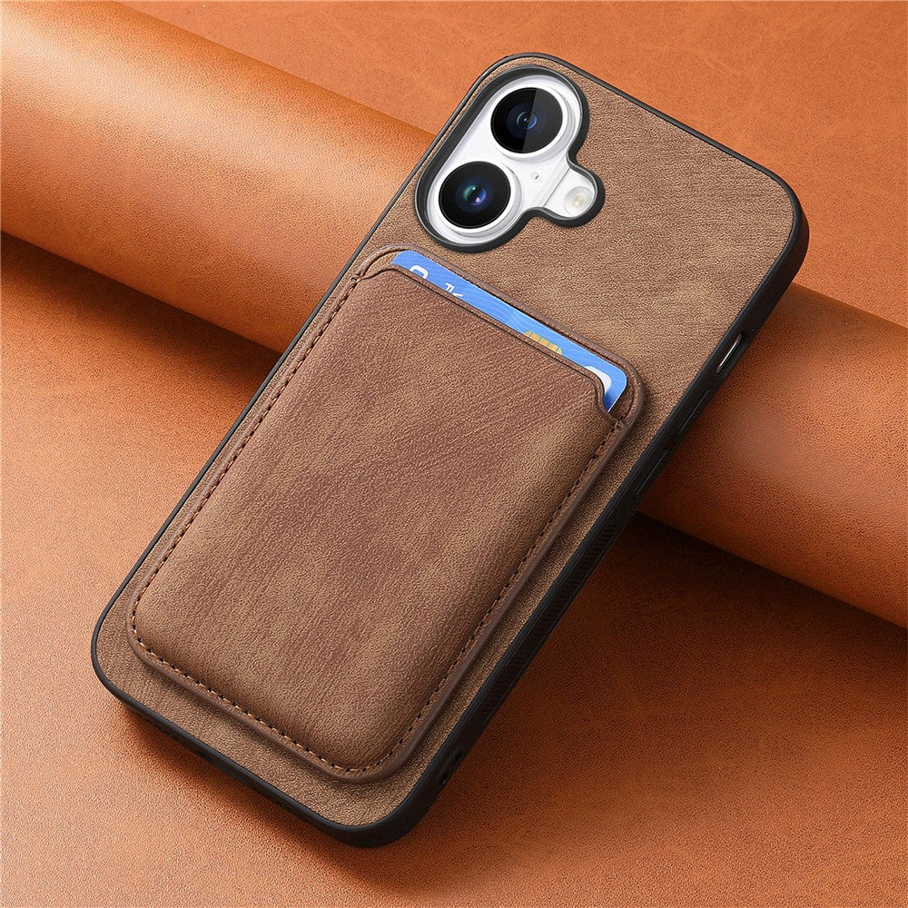For iPhone 17 Case Retro Leather + TPU Phone Cover with Detachable Card Slot
