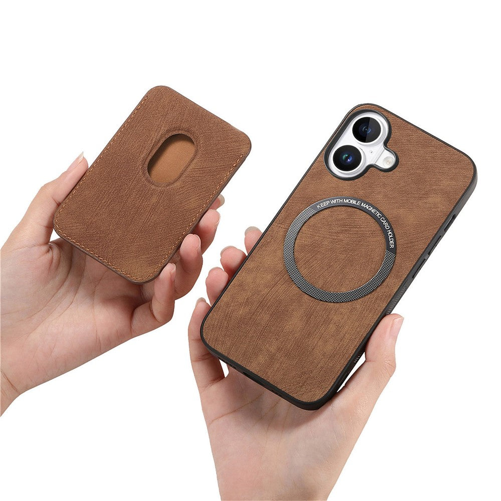 For iPhone 17 Case Retro Leather + TPU Phone Cover with Detachable Card Slot