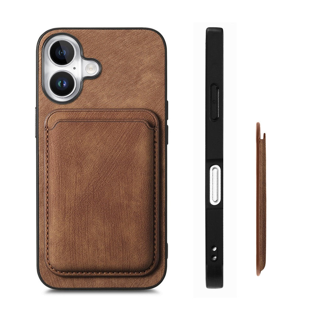 For iPhone 17 Case Retro Leather + TPU Phone Cover with Detachable Card Slot