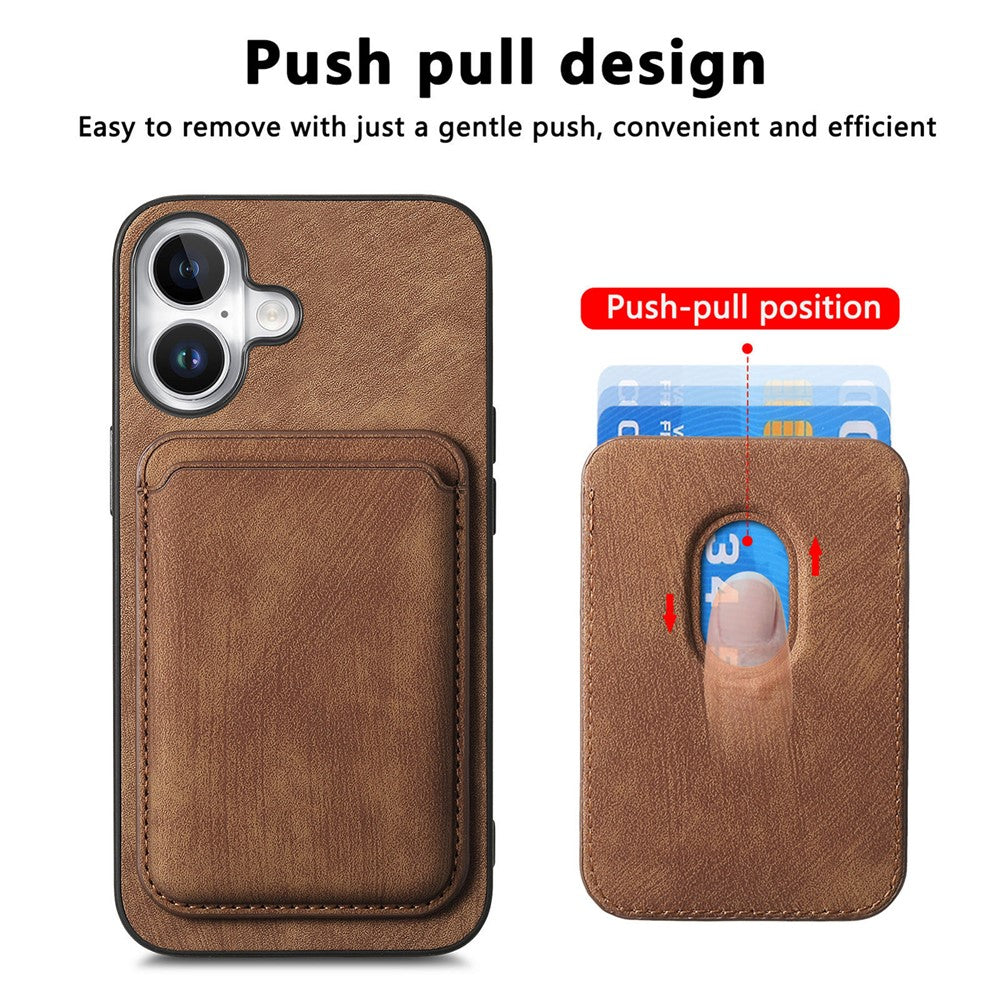 For iPhone 17 Case Retro Leather + TPU Phone Cover with Detachable Card Slot