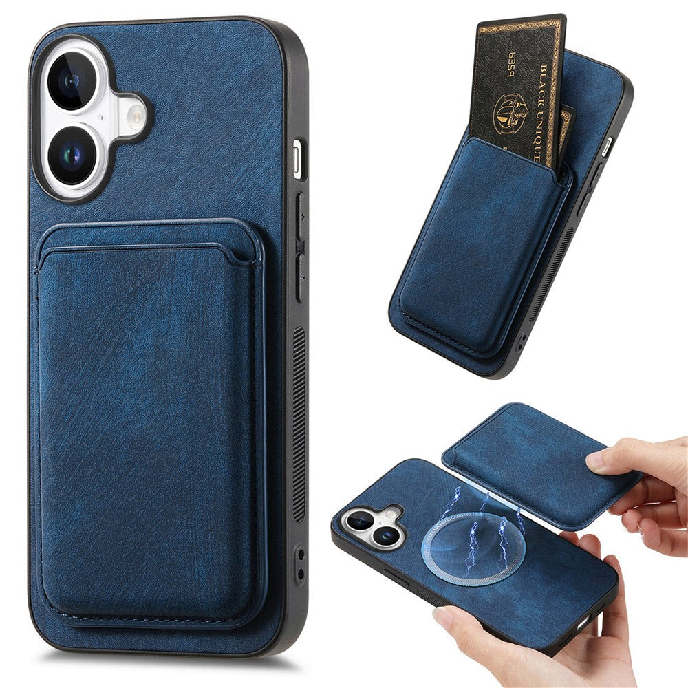 For iPhone 17 Case Retro Leather + TPU Phone Cover with Detachable Card Slot