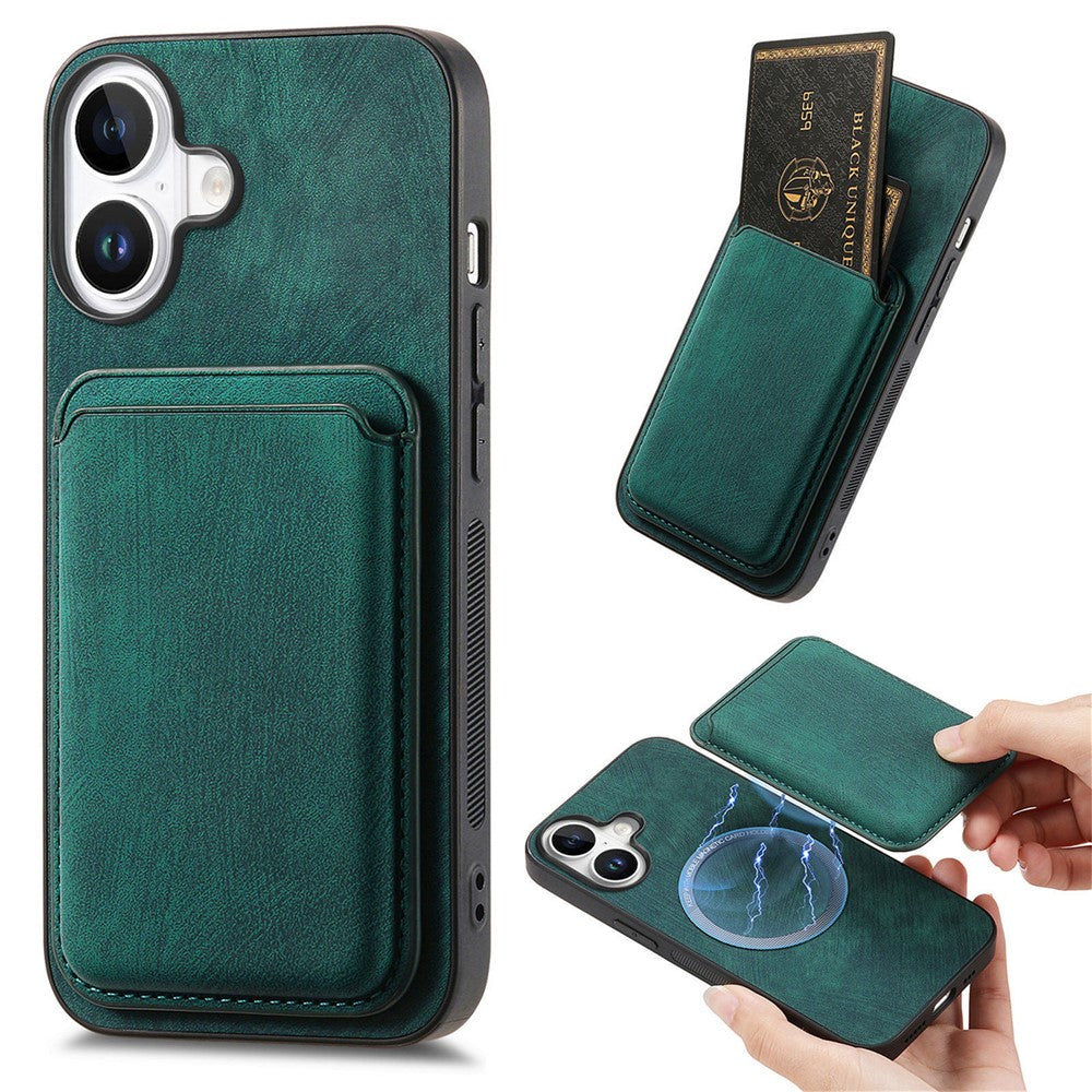 For iPhone 17 Case Retro Leather + TPU Phone Cover with Detachable Card Slot