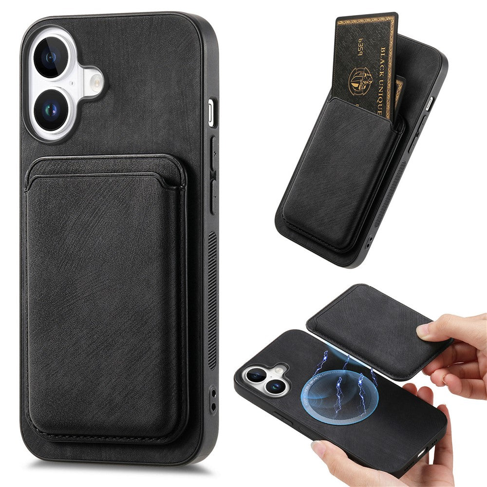 For iPhone 17 Case Retro Leather + TPU Phone Cover with Detachable Card Slot