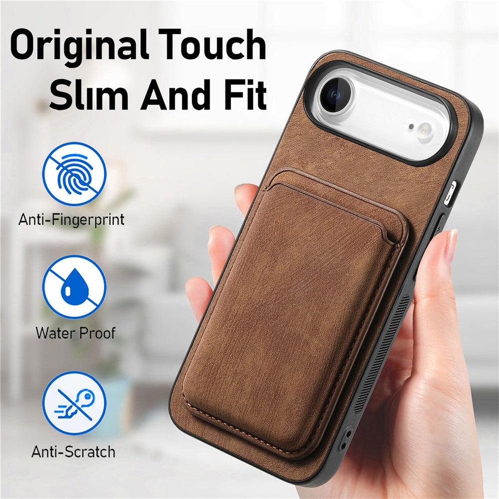 For iPhone Air Case Retro Leather + TPU Phone Cover with Detachable Card Slot