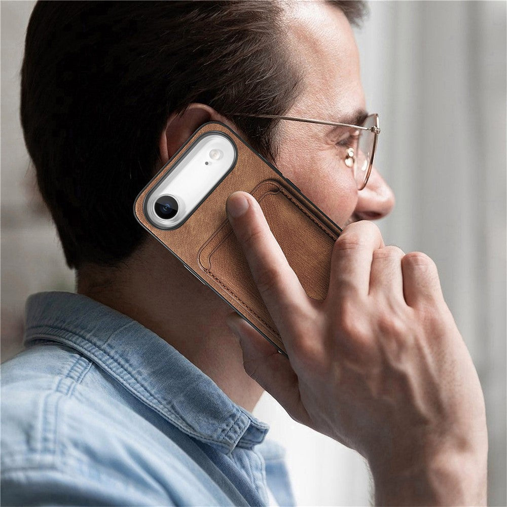 For iPhone Air Case Retro Leather + TPU Phone Cover with Detachable Card Slot