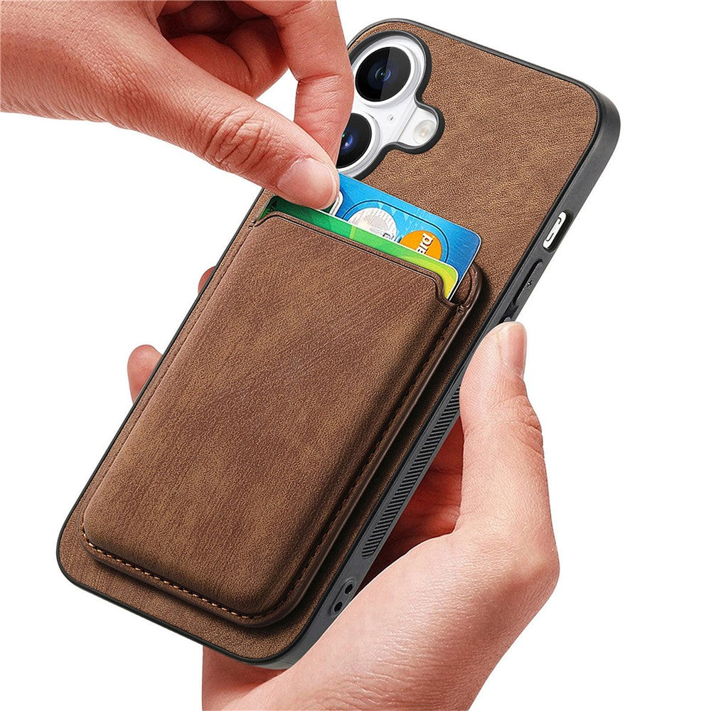 For iPhone Air Case Retro Leather + TPU Phone Cover with Detachable Card Slot