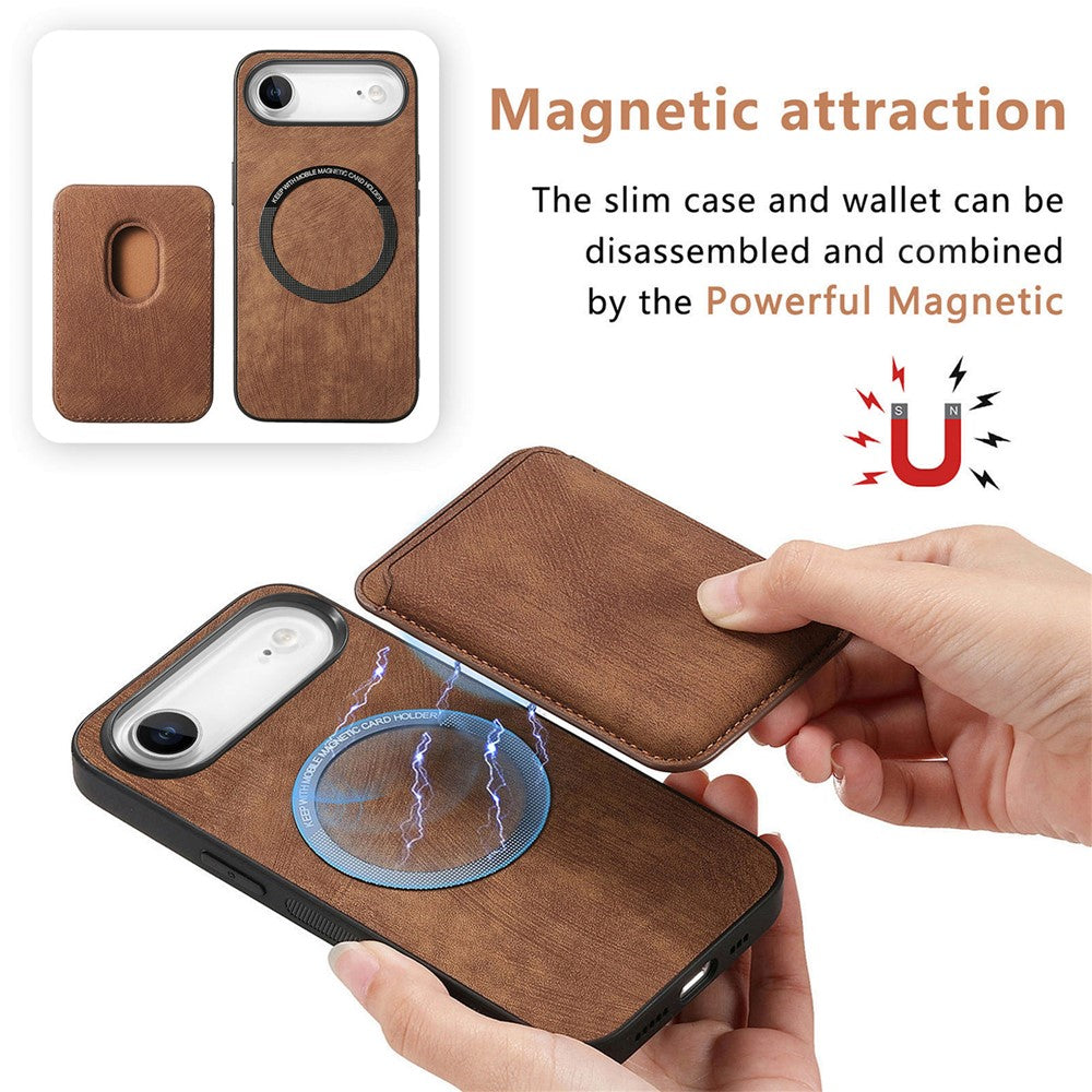 For iPhone Air Case Retro Leather + TPU Phone Cover with Detachable Card Slot