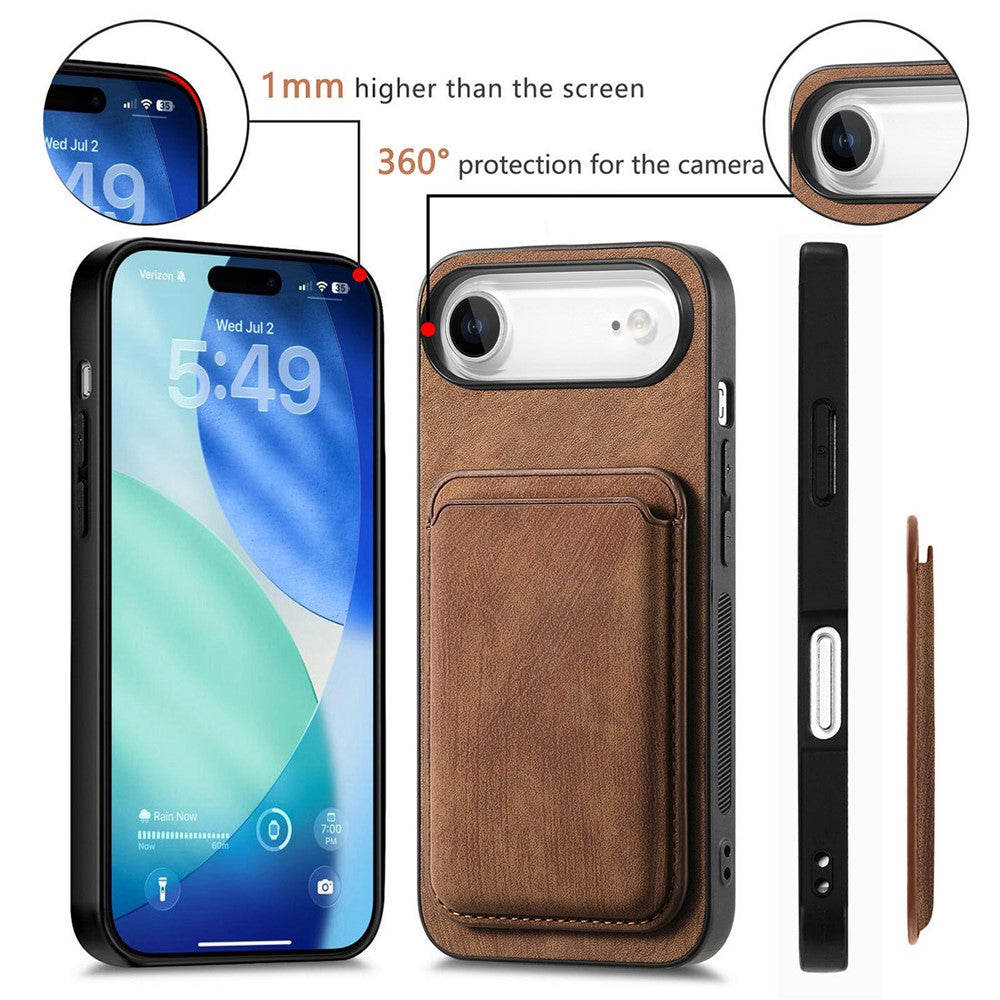 For iPhone Air Case Retro Leather + TPU Phone Cover with Detachable Card Slot