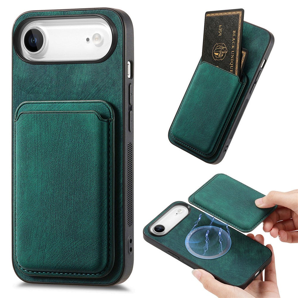 Funda para iPhone Air de cuero retro + TPU con ranura para tarjetas extraíble 
