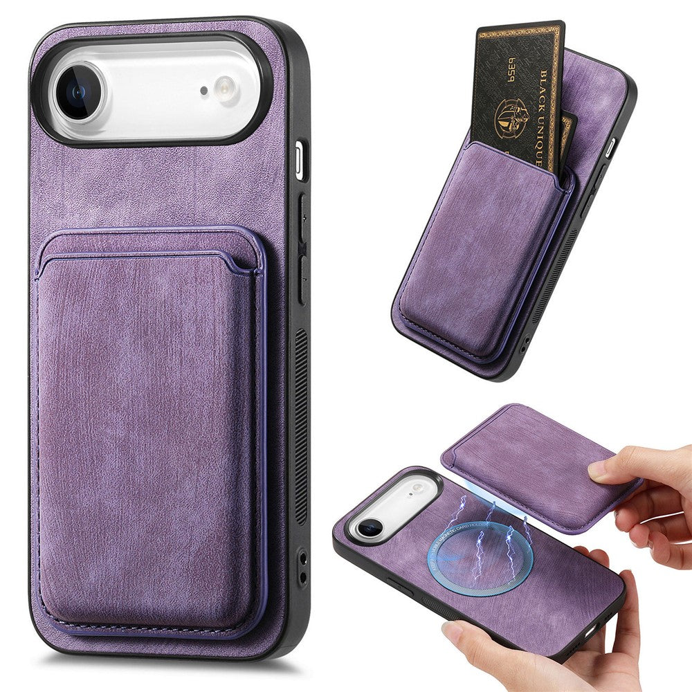 For iPhone Air Case Retro Leather + TPU Phone Cover with Detachable Card Slot
