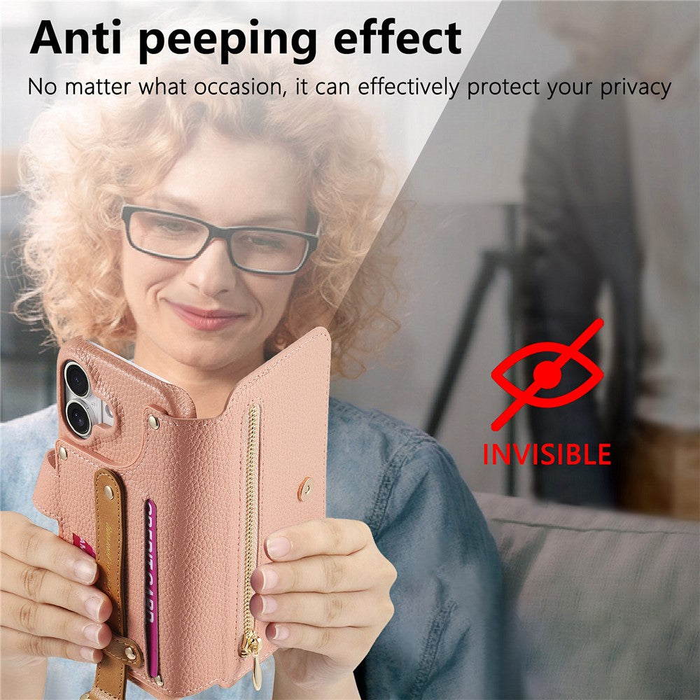 For iPhone 17 Case RFID Blocking Zipper Wallet PU Leather Mobile Cover