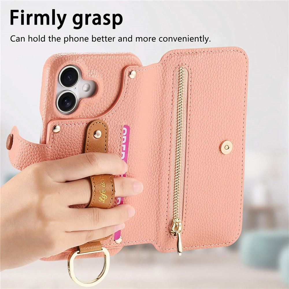 For iPhone 17 Case RFID Blocking Zipper Wallet PU Leather Mobile Cover