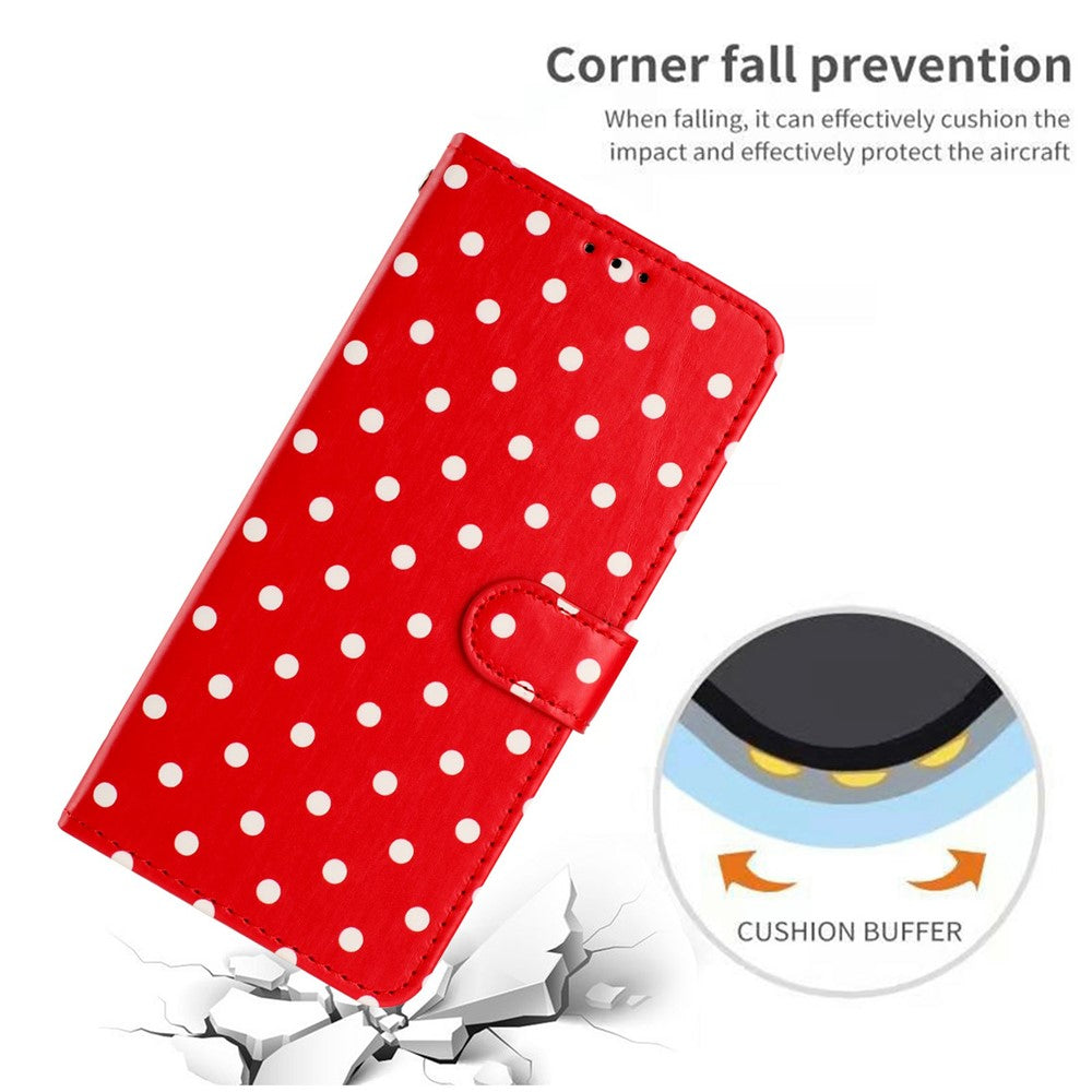 For iPhone 17 Leather Case Polka Dot Pattern Wallet Stand Folio Phone Cover
