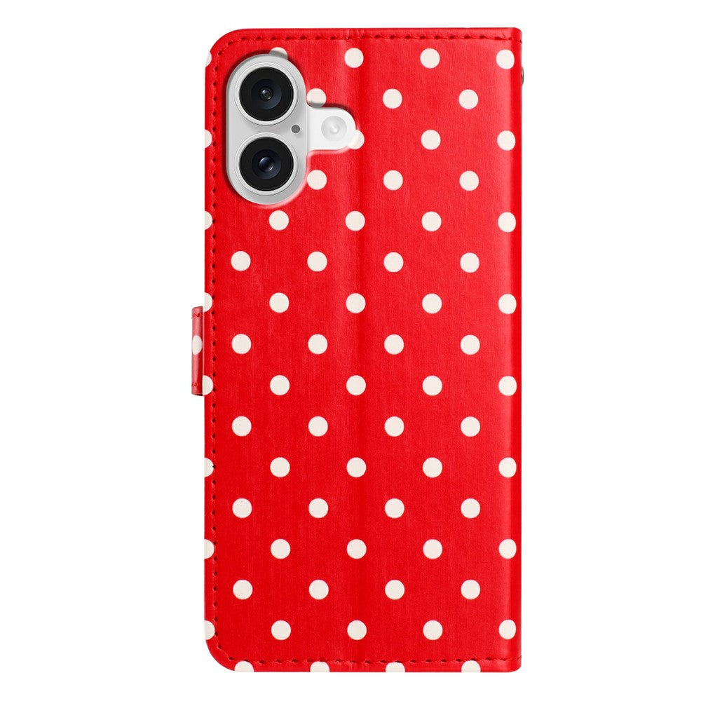For iPhone 17 Leather Case Polka Dot Pattern Wallet Stand Folio Phone Cover