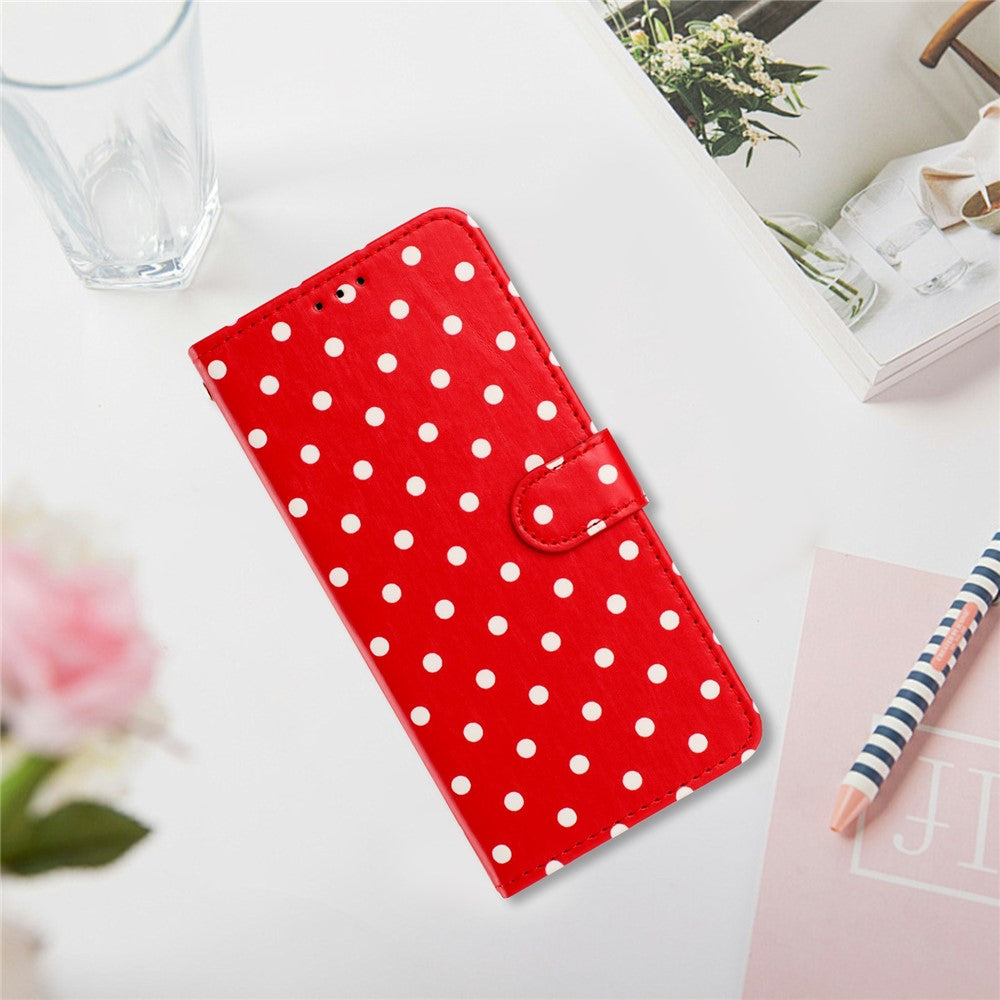 For iPhone 17 Leather Case Polka Dot Pattern Wallet Stand Folio Phone Cover