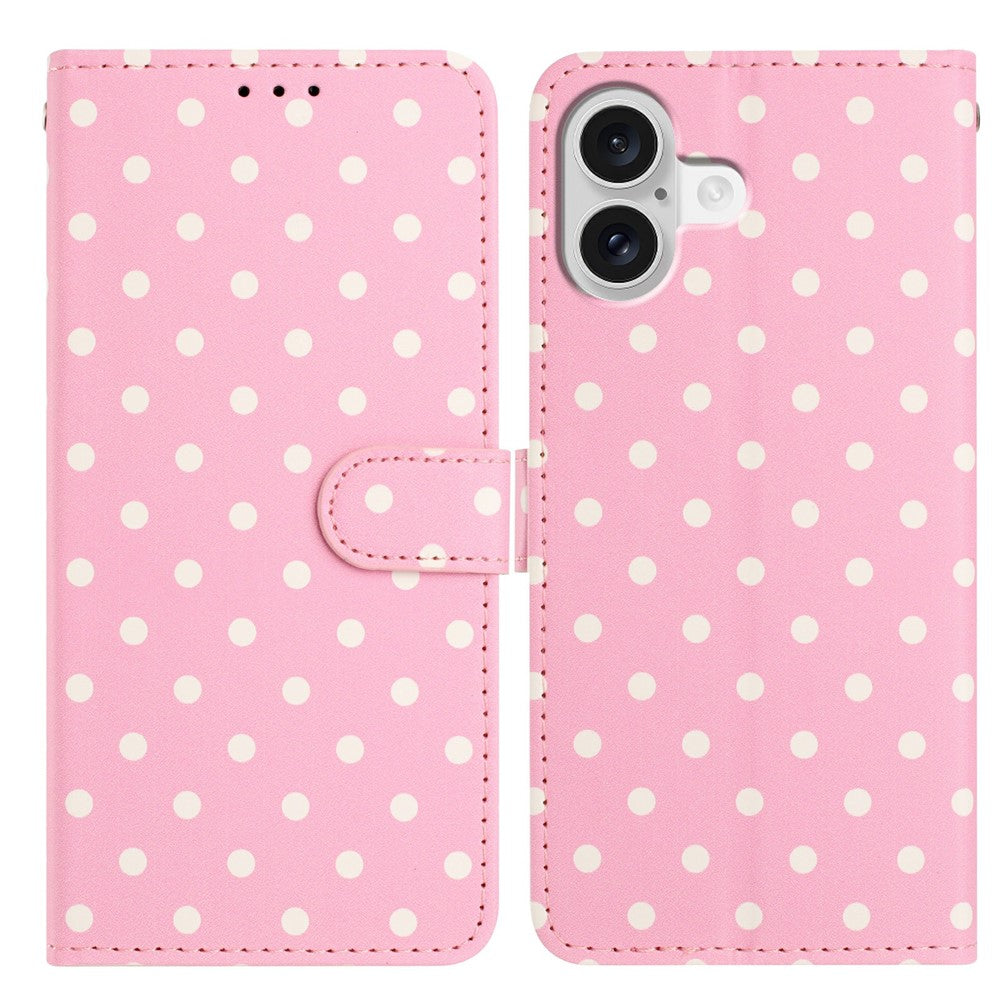 Funda tipo cartera con soporte y estampado de lunares para iPhone 17