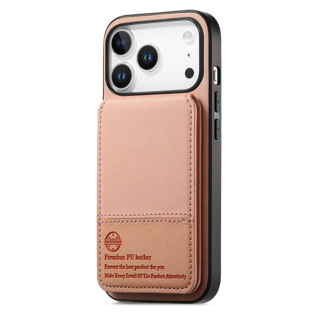 Étui pour iPhone 17 Pro en similicuir texturé + PC + TPU, protection RFID et porte-cartes inclus