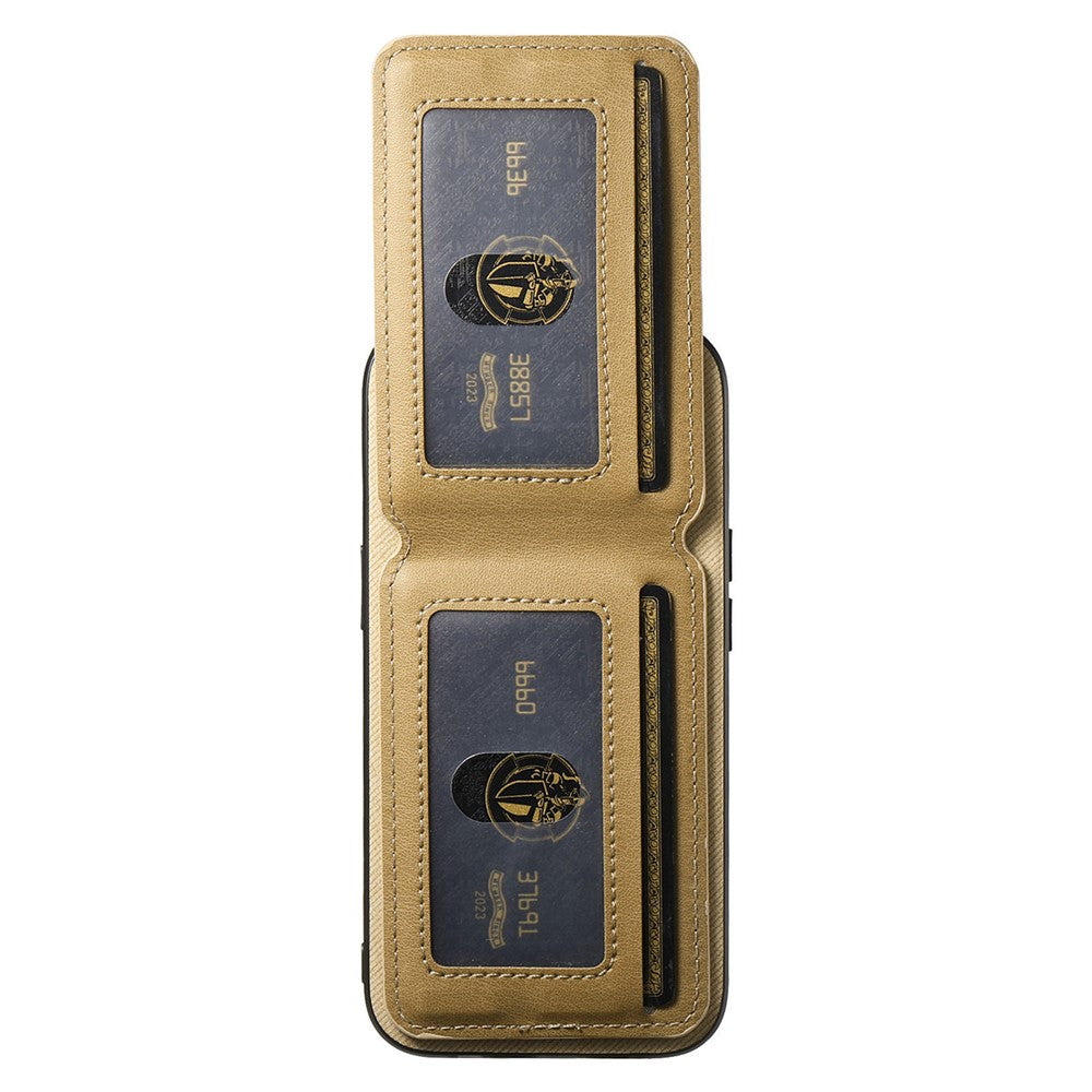 For iPhone 17 Case Cloth Texture Leather + PC + TPU RFID Blocking Phone Cover with Card Holder