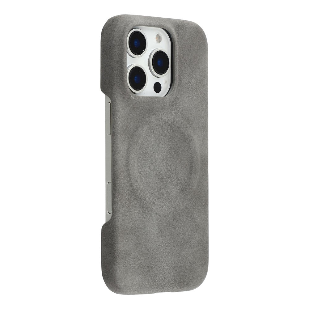 For iPhone 16 Pro Max Case Compatible with MagSafe Skin-Touch Leather + PC Back Cover