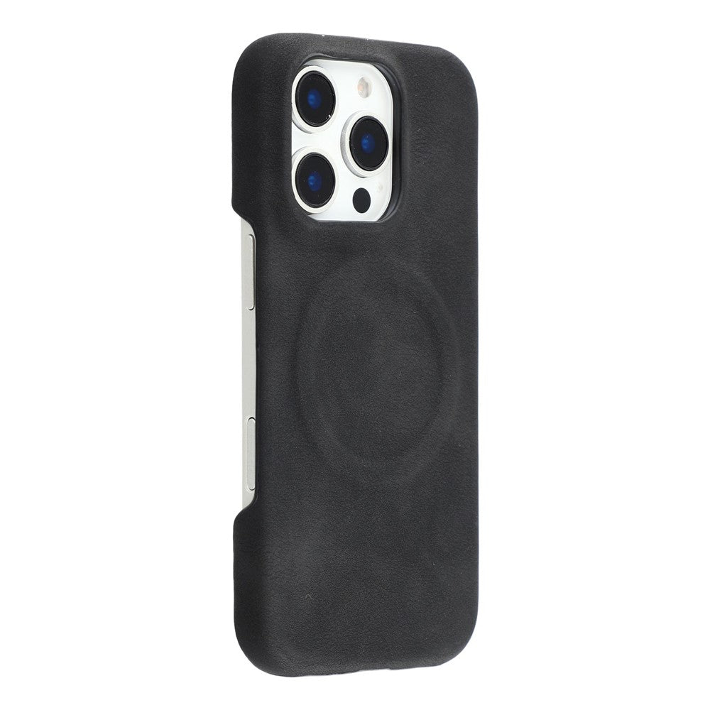 For iPhone 16 Pro Max Case Compatible with MagSafe Skin-Touch Leather + PC Back Cover