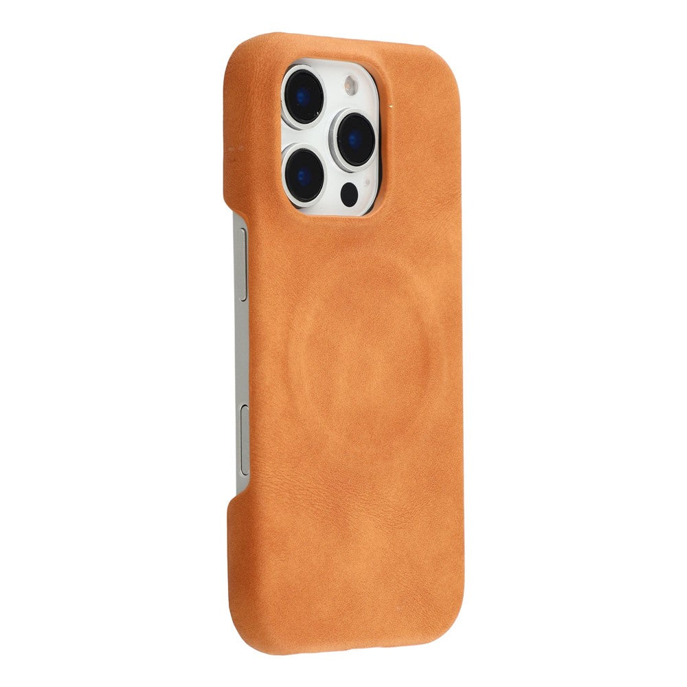 For iPhone 16 Pro Max Case Compatible with MagSafe Skin-Touch Leather + PC Back Cover