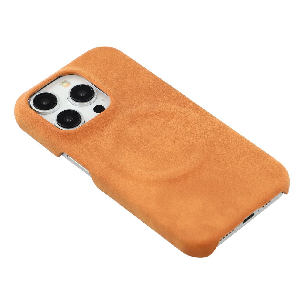 For iPhone 14 Pro Max Case Compatible with MagSafe Skin-Touch Leather + PC Back Cover