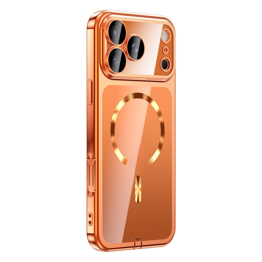 For iPhone 17 Pro Max Case Electroplating Frame Translucent TPU Phone Cover Compatible with MagSafe
