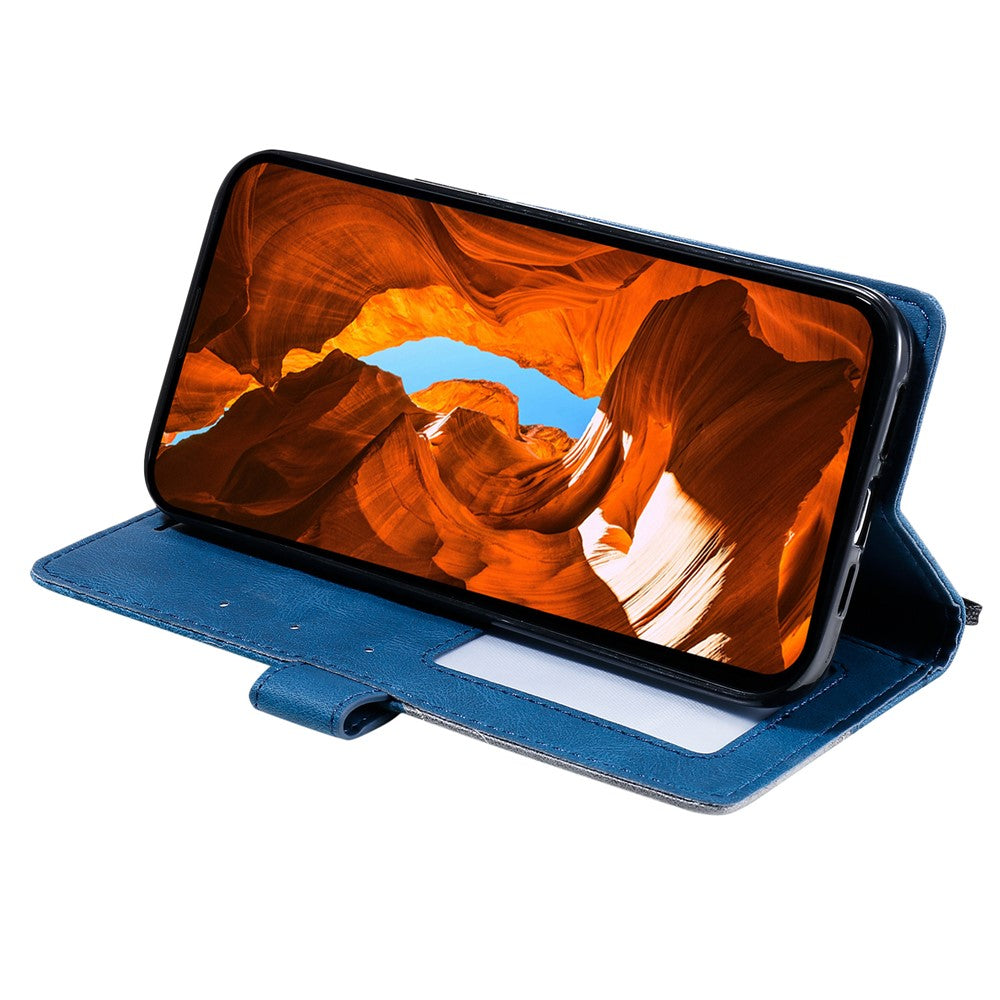 For Xiaomi 15T Case Imprinted Lines PU Leather Splicing Wallet Phone Cover