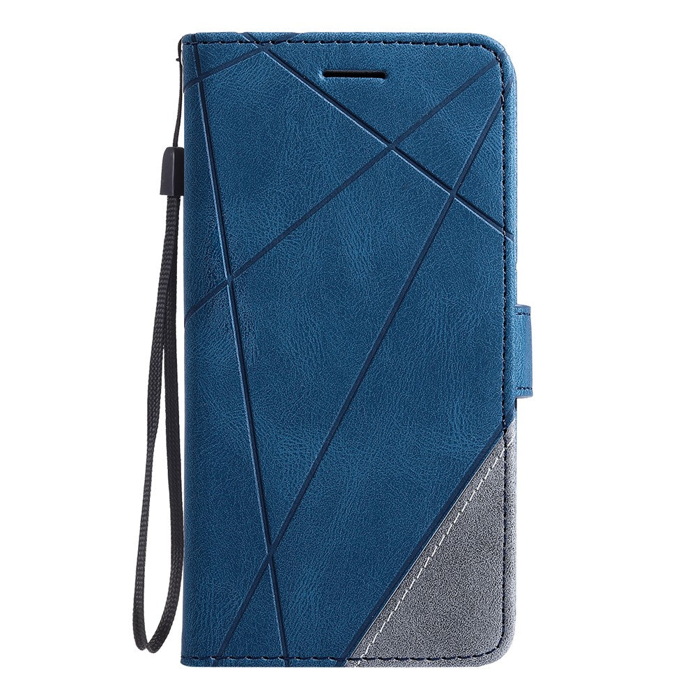 For Xiaomi 15T Case Imprinted Lines PU Leather Splicing Wallet Phone Cover