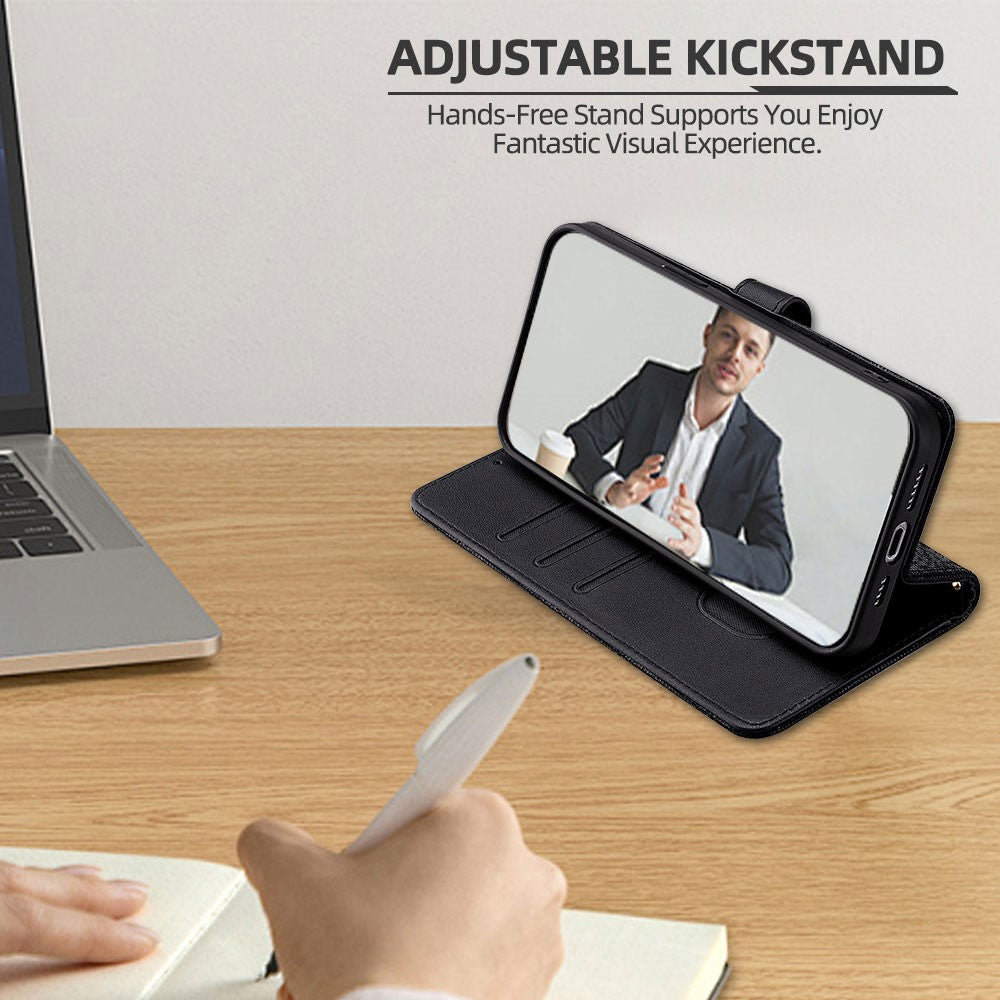 For Samsung Galaxy A07 4G Case Metal I-Buckle PU Leather Wallet Phone Cover