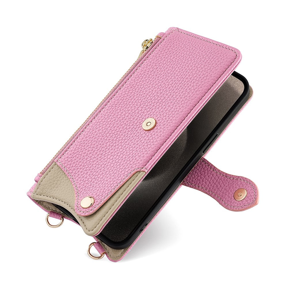 For Google Pixel 10 Leather Case Wallet Stand Cover Irregular Tail Style with Chain Strap