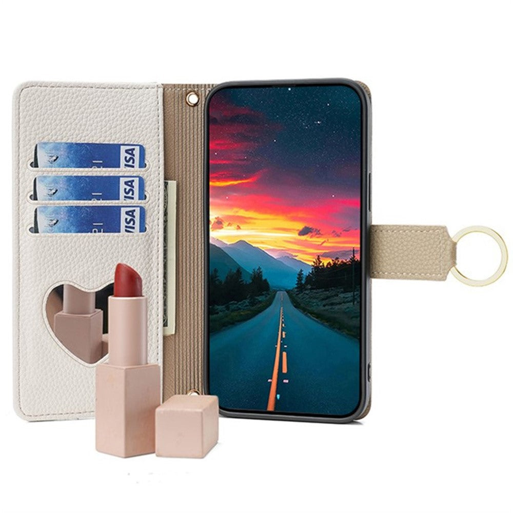 For Google Pixel 10 Pro XL Case Mirror Wallet Leather Phone Cover with Chain Shoulder Strap