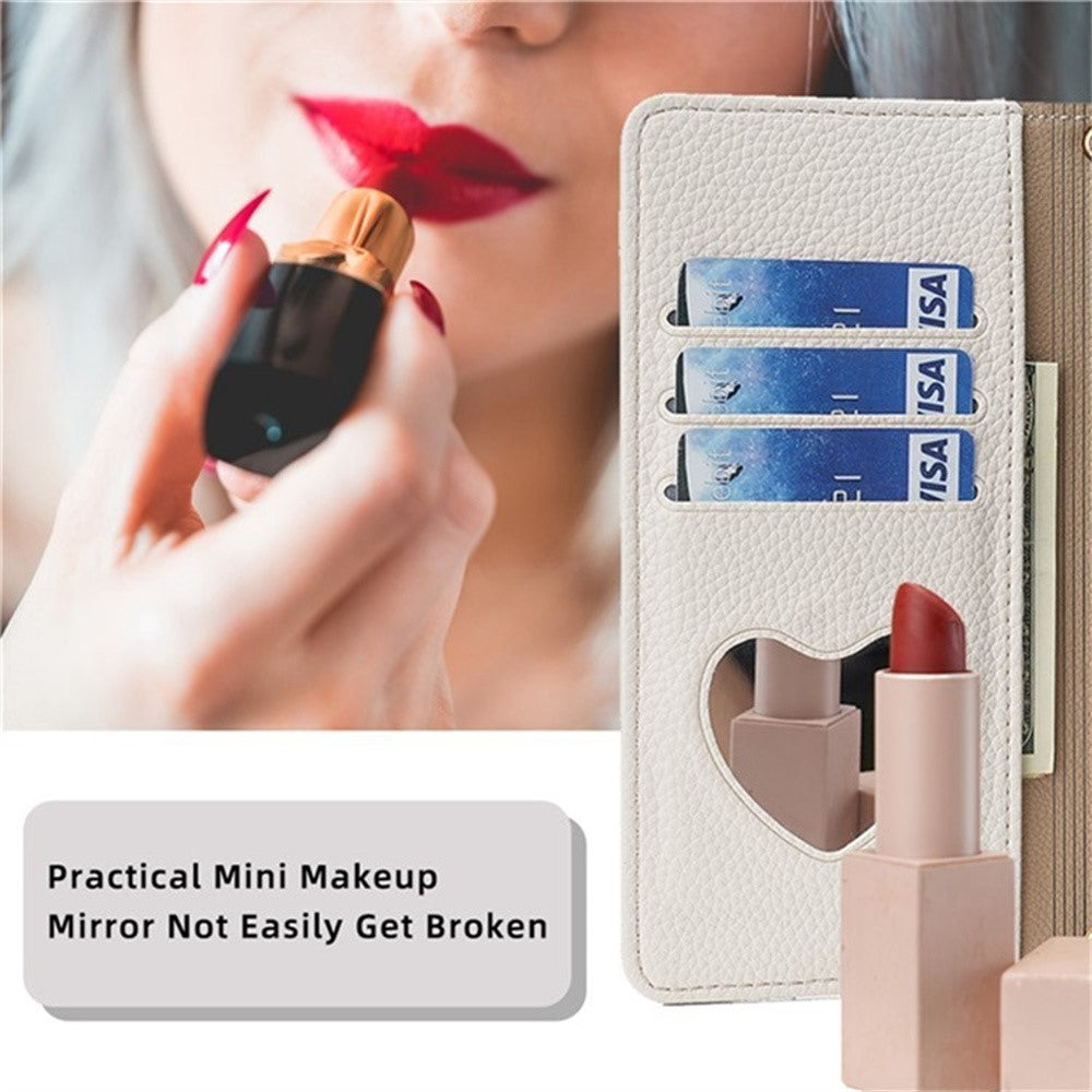 For Google Pixel 10 Pro XL Case Mirror Wallet Leather Phone Cover with Chain Shoulder Strap