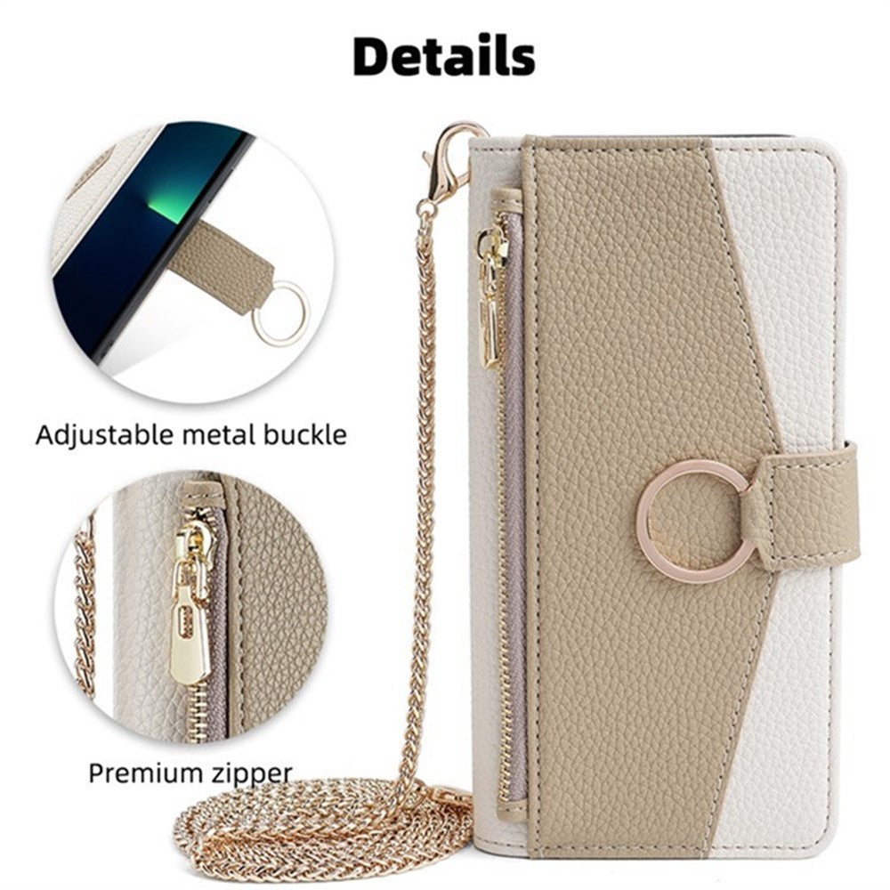 For Google Pixel 10 Pro XL Case Mirror Wallet Leather Phone Cover with Chain Shoulder Strap