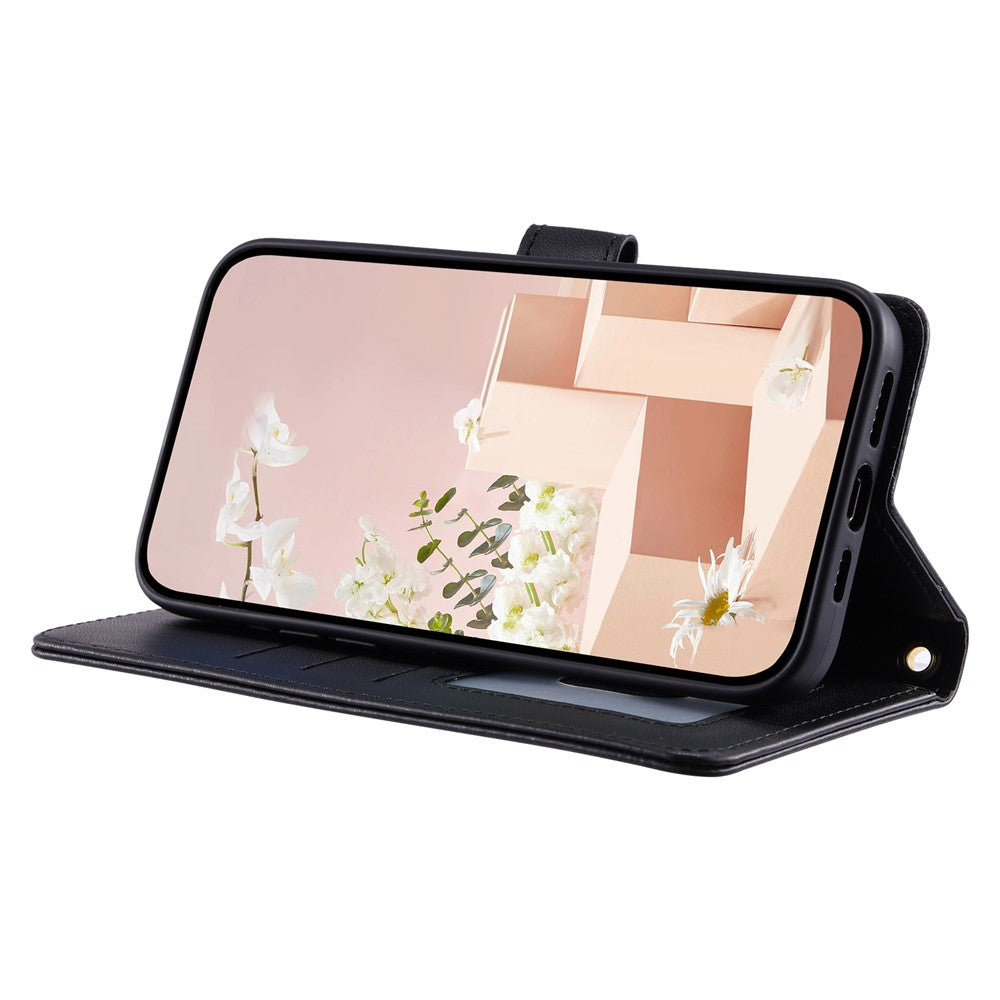 For Xiaomi 15T Case Wallet Rhombus Grid PU Leather Phone Cover with Shoulder Strap / Wrist Strap